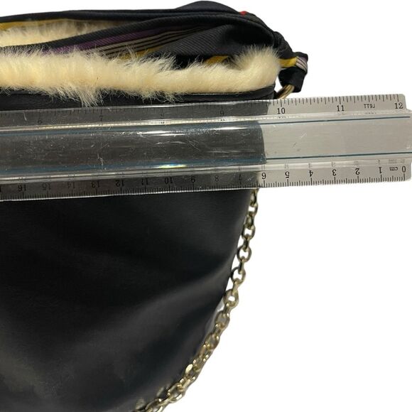 Zara Faux Leather Shearling Chain Purse - Picture 7 of 11